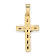 14k Two-tone Polished Solid INRI Crucifix Pendant