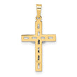 14k Two-tone Polished Solid INRI Crucifix Pendant