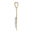 14k Two-tone Solid Crucifix Pendant