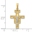 14k Two-tone Solid Crucifix Pendant