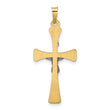 14k Two-tone Polished Hollow INRI Crucifix Cross Pendant