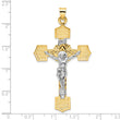 14k Two-tone Polished Solid INRI Crucifix Pendant