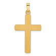 14k Two-Tone Textured and Polished Hollow Latin Cross Pendant