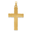 14k Polished and Grooved Hollow Cross Pendant