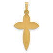 14k Polished and Beaded Hollow Edge Passion Cross Pendant