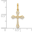 14k Polished CZ Passion Cross Pendant