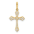14k Polished CZ Passion Cross Pendant
