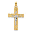 14k Two-Tone Hollow INRI Crucifix Pendent