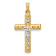 14k Two-Tone Hollow Crucifix Pendent