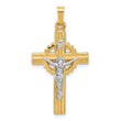 14k Two-Tone Hollow INRI Crucifix Pendent