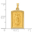 14K Rectangular Hollow Our Lady of Guadalupe Medal