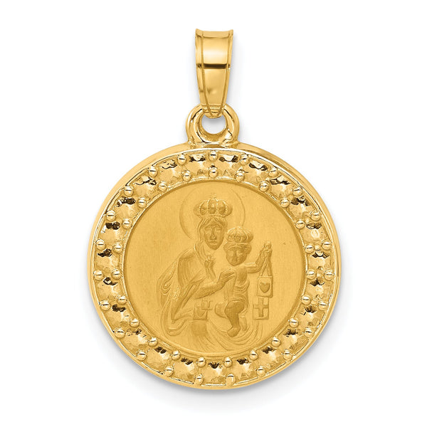 14K Hollow Our Lady of Mt Carmel Medal