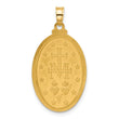 14k Satin and Polished Miraculous Medal Solid Oval Pendant