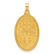 14k Satin and Polished Miraculous Medal Solid Oval Pendant