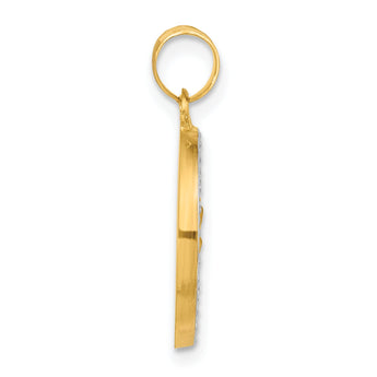 14K with White Rhodium Hollow St. Christopher Medal