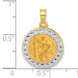 14K with White Rhodium Hollow St. Christopher Medal