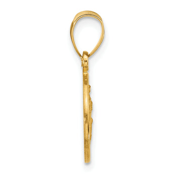 14k Polished and Satin St. Christopher Medal