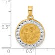 14K with White Rhodium Hollow St. Joseph Medal