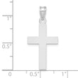 14K White Gold Polished Cross Charm