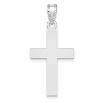 14K White Gold Polished Cross Charm