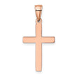 14K Rose Gold Polished Beveled Cross Charm
