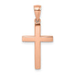 14K Rose Gold Polished Beveled Cross Charm