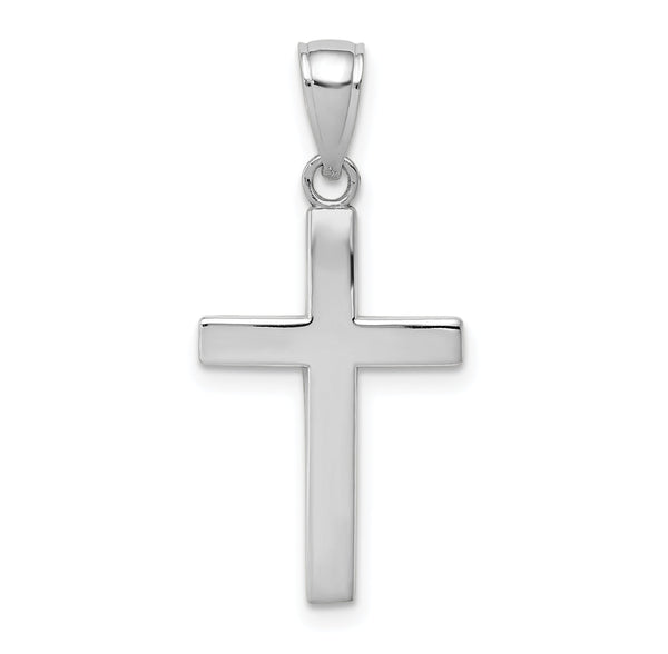 14k White Gold Polished Cross Charm