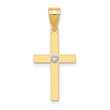 14k Polished .01ct. Diamond Cross Pendant