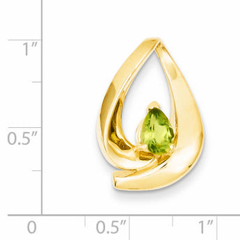 14k 7x5mm Pear Peridot slide
