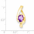 14k 8x6mm Oval Amethyst slide