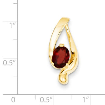 14k 8x6mm Oval Garnet slide - Birthstone Company