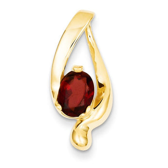 14k 8x6mm Oval Garnet slide - Birthstone Company