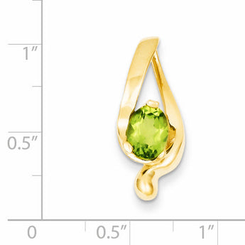 14k 8x6mm Oval Peridot Slide
