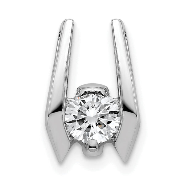 14K White Gold 4.75mm AA Diamond Slide