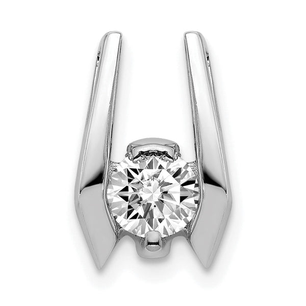 14K White Gold 4.75mm A Diamond Slide