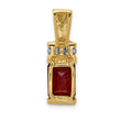 14k 8x6mm Emerald Cut Garnet AA Diamond Slide - Birthstone Company