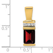 14k 8x6mm Emerald Cut Garnet AA Diamond Slide - Birthstone Company