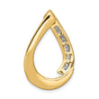 14k Two-Tone Complete 3/8 carat AA Diamond Teardrop Slide Fits up to 8mm Regular/10mm Fancy or Reversible Omega - Birthstone Company