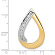 14k Two-Tone Complete 3/8 carat AA Diamond Teardrop Slide Fits up to 8mm Regular/10mm Fancy or Reversible Omega - Birthstone Company