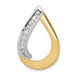 14k Two-Tone Complete 3/8 carat AA Diamond Teardrop Slide Fits up to 8mm Regular/10mm Fancy or Reversible Omega - Birthstone Company