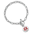 Sterling Silver Rhodium Engraveable Enamel Disc Medical ID Bracelet - 7.75