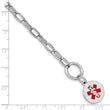 Sterling Silver Rhodium Engraveable Enamel Disc Medical ID Bracelet - 7.75