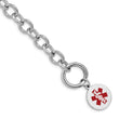 Sterling Silver Rhodium Engraveable Enamel Disc Medical ID Bracelet