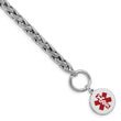 Sterling Silver Rhodium Engraveable Enamel Disc Medical ID Bracelet