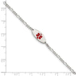 Sterling Silver Rhodium-plated Enamel Medical Jewelry Bracelet