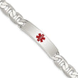 Sterling Silver Polished Medical Anchor Link ID Bracelet