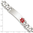 Sterling Silver Polished Medical Curb Link ID Bracelet