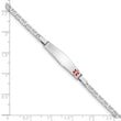 Sterling Silver Rhod-plated Children's Medical ID Bracelet w/Anchor