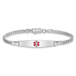 Sterling Silver Rhod-plated Children's Medical ID Curb Link Bracelet