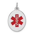 Sterling Silver Rhodium-plated Medical Jewelry Pendant